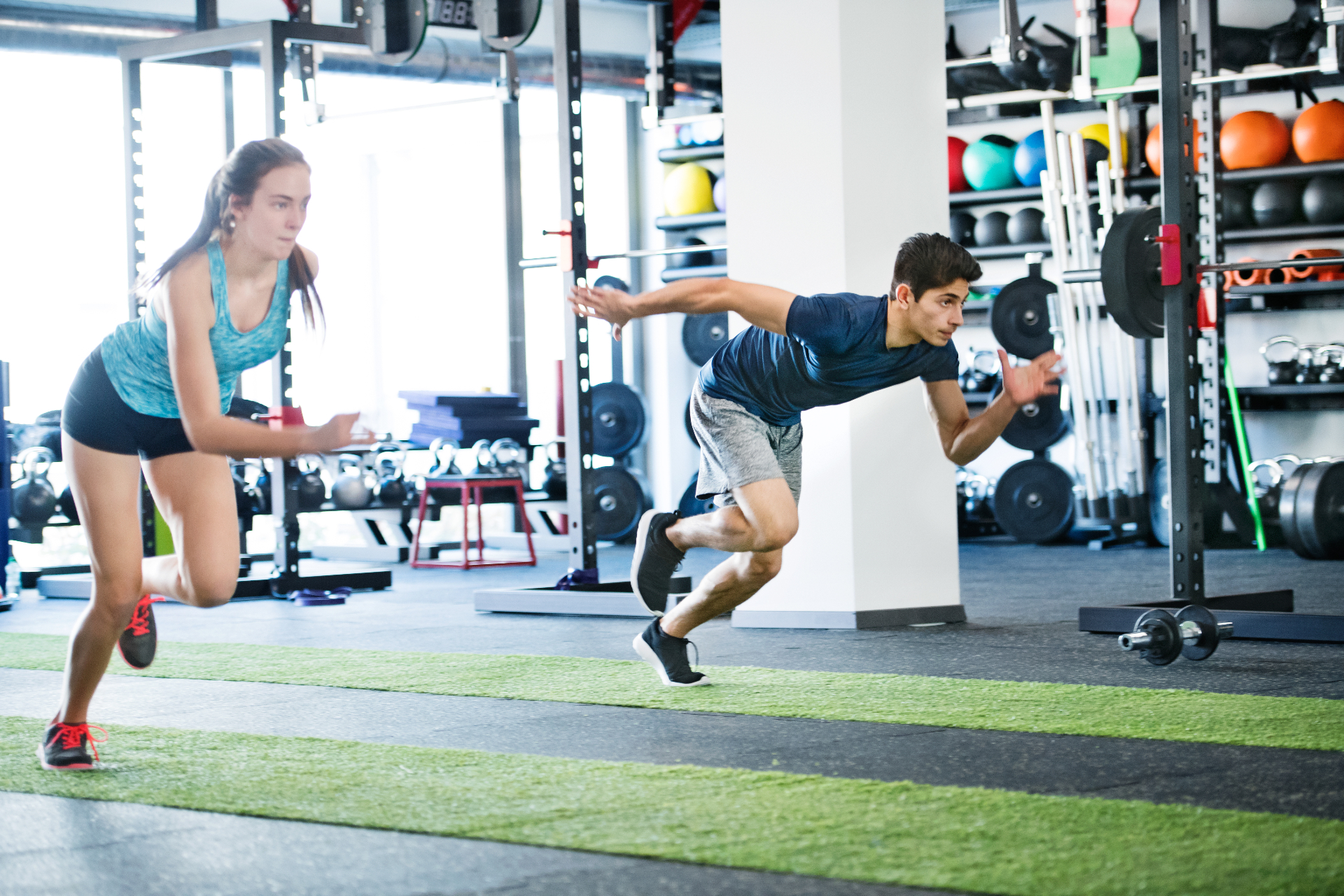 Athletes training acceleration